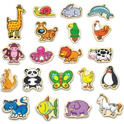 Studo Wood Dřevěné magnetky zvířata 20 ks – Zboží Mobilmania