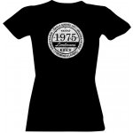 Tričko s potiskem Unikátní kus 1975 limitovaná ženská edice dámské Černá – Zboží Dáma