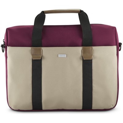 Hama Silvan, brašna na notebook, pro 34-36 cm (13,3-14,1"), recyklovaný polyester, béžová/bordová; 222059 – Zboží Živě