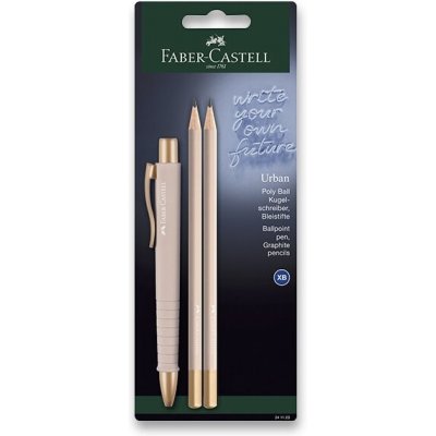 Faber Castell kuličkové pero Poly Ball Urban Gold sada 3 ks pale rose 241123 – Zboží Živě