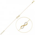 MINET Elegantní zlatý náramek nekonečno s bílými zirkony Au 585/1000 – Sleviste.cz