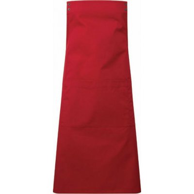 Premier Workwear Zástěra s laclem bez zavazování pro gastro a obsluhu s držákem utěrky a střední kapsou červená – Hledejceny.cz
