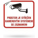 Prostor je střežen kamerovým systémem se záznamem - Bezpečnostní samolepka 10x9 cm – Zboží Dáma