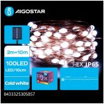 Aigostar B.V. Aigostar LED Solární vánoční řetěz 100xLED 8 funkcí 12m IP65 studená bílá AI1187 – Hledejceny.cz