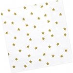PartyDeco papírové ubrousky bílé se zlatými hvězdami 33x33cm 20ks – Zboží Dáma