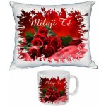 Moon River Svatý Valentýn Miluji Tě růže Polštář 30x40 a hrneček 330 ml – Sleviste.cz