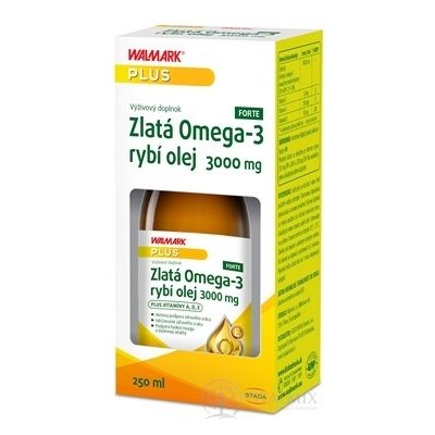 Walmark Zlatá Omega-3 rybí olej 3000 mg s vitamínem A D a E 250 ml – Hledejceny.cz