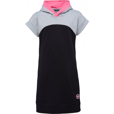 Lewro dívčí krátké šaty s kapucí Dress 252371 černá šedá růžová – Zbozi.Blesk.cz
