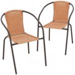 Crossheim C25008 Set 2 ks židle PE rattan, hnědý – Zboží Dáma