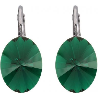 Swarovski Elements Oval Rivoli stříbrné visací zelené oválky 31275.5 Royal Green zelená královská tmavá – Zbozi.Blesk.cz