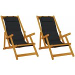 OMAXI 823625 Plážová židle s polštářem 2 ks Hnědá 61.5 x 123 x 82cm – Hledejceny.cz