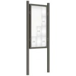 PROCITY Venkovní vitrína model 2000 12 x A4, šedá PRO, včetně sloupků | Zboží Auto