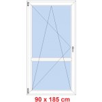 Soft Balkonové dveře s příčkou otevíravé a sklopné Antracit struktura/Antracit struktura levé 90 x 185 cm – Hledejceny.cz