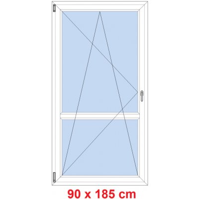 Soft Balkonové dveře s příčkou otevíravé a sklopné Antracit struktura/Antracit struktura levé 90 x 185 cm – Hledejceny.cz
