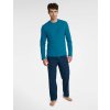 Pánské pyžamo Henderson 40947-55X pánské pyžamo dlouhé modré