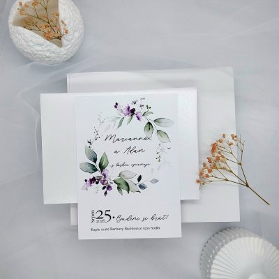 Svatební oznámení Fialový věneček 1 – Zbozi.Blesk.cz