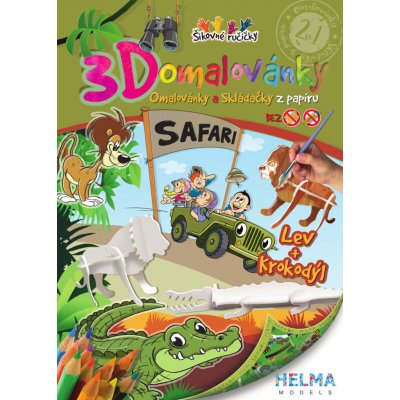 Helma 3D omalovánky OZ11 Safari lev, krokodýl – Zbozi.Blesk.cz