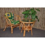 Ratanová sedací souprava Bahama 1+1 medová, polstr bílý – Zbozi.Blesk.cz