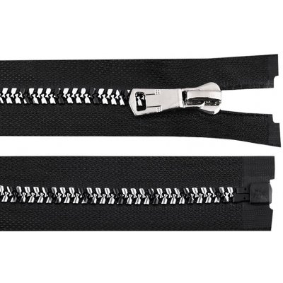 Prima-obchod Kostěný zip se stříbrno-černými zoubky No 8 délka 70 cm, barva 1 černá – Zboží Mobilmania