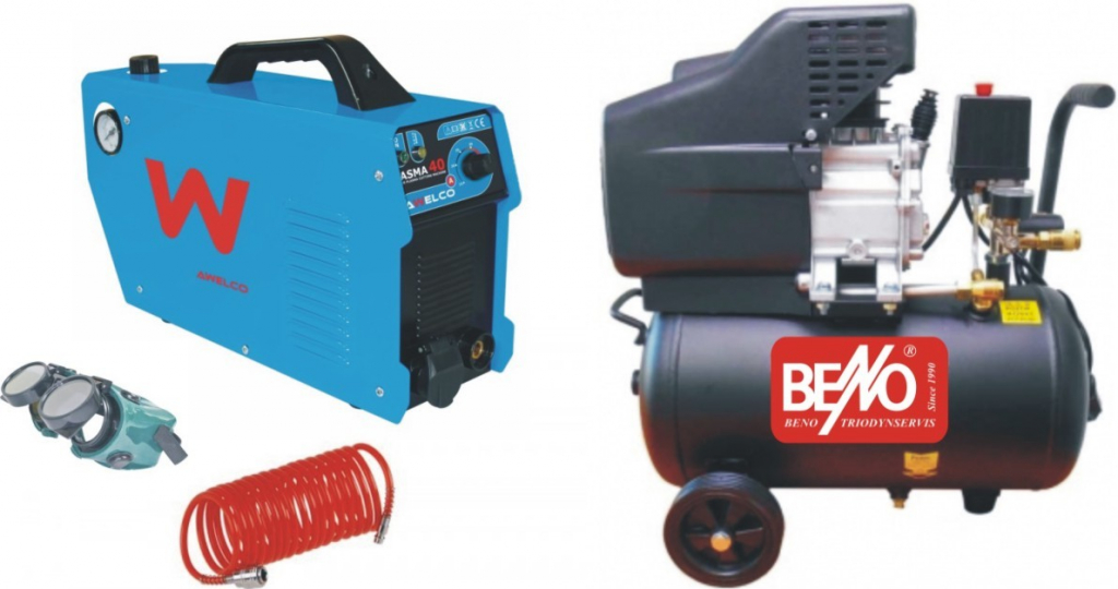 BENO AW 40 + hadice spirálová 5M 8ATM + brýle OB 159 + kompresor 1,5KW 24L / AW40-48040-OB159B-130002