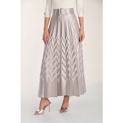 Frank Lyman dámská sukně šedostříbrná stromečkové plisé – Zboží Mobilmania