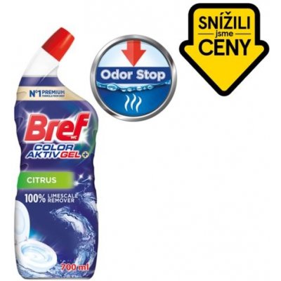 Bref Excellence Gel Color Activ+ Citrus kapalný WC čistič 700 ml – Zbozi.Blesk.cz