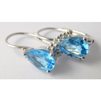Klenoty Budín zlaté diamantové s brilianty a modrými topazy 3880151 – Zboží Mobilmania