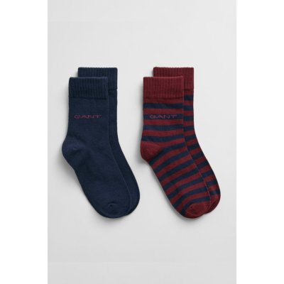 GANT SHIELD STRIPE SOCKS 2 PACK WINE RED – Zboží Dáma