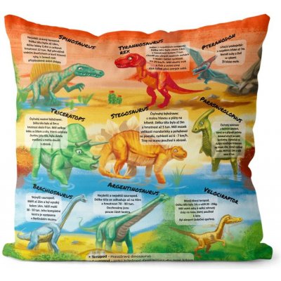 Impar Polštář Encyklopedie Dinosaurů 40x40 – Zboží Dáma