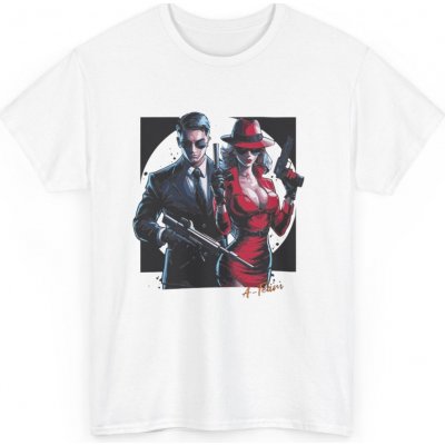 Styloví agenti Akce s elegancí Unisex tričko s potiskem White – Sleviste.cz