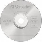 Verbatim CD-RW 700MB 12x, SERL, spindle, 10ks (43480) – Zboží Živě