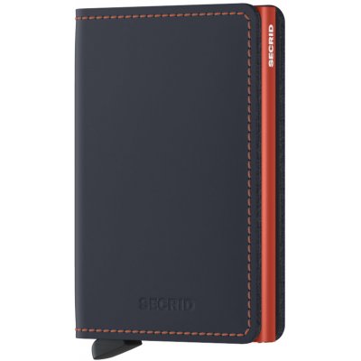 Secrid Slimwallet Matte tmavě modré s oranžovým prošíváním – Sleviste.cz
