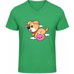 Gildan Soft-Style V triko Design se srdíčkem a psem Irish Green – Sleviste.cz