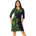 Himalife Šaty s 3/4 rukávem Ailana černá s limetkovou – Zboží Dáma
