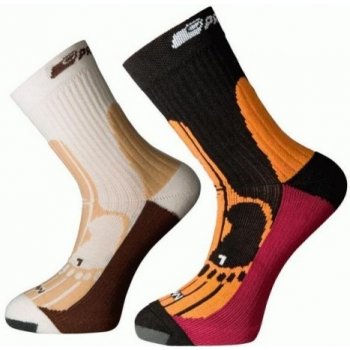 Progress Merino outdoorové ponožky černá oranžová bordo