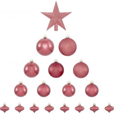 Fééric Lights and Christmas Sada vánočních ozdob růžová barva – Zboží Mobilmania