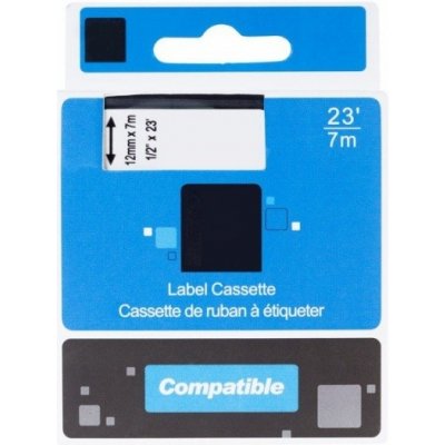PRINTLINE kompatibilní páska s DYMO, 45020 S0720600, 12mm,7m, bílý tisk/trans. podklad, D1 PLTD02, 45020