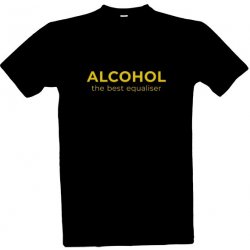 Tričko s potiskem alcohol equaliser pánské černá