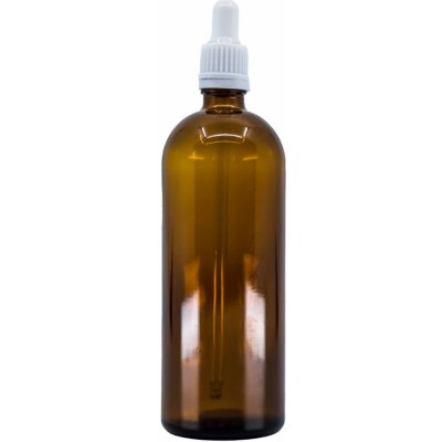 Bewit Lahvička skleněná hnědá lesklá bílá pipeta 200 ml – Sleviste.cz