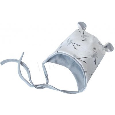 Baby Service Kojenecká podšitá zavazovací čepička s oušky Plameňáci – Zbozi.Blesk.cz