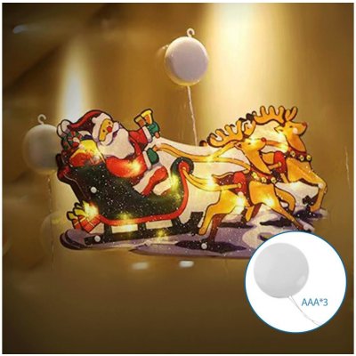 Aigostar B.V. Aigostar LED Vánoční dekorace LED 3xAAA Santa se soby 13,4cm AI1300 – Hledejceny.cz