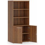 Primo Wood, Kombinovaná kancelářská skříň nízké dveře, 800 x 500 x 1781 mm, ořech – Hledejceny.cz