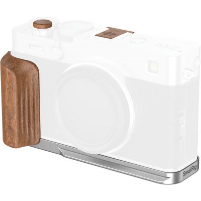 SmallRig 5984 L-Shaped Mount Plate with Wooden Handle for FUJIFILM X-E5 (Rosewood, Silver) – Zboží Mobilmania