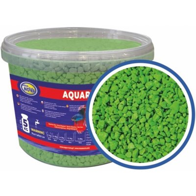 AQUA NOVA Akvarijní štěrk fluo zelený 5kg/3l – Sleviste.cz