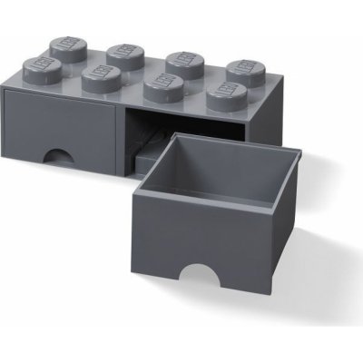 LEGO® úložný box 8 se zásuvkou 25 x 50 x 18 cm tmavě šedá – Hledejceny.cz