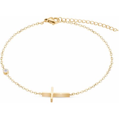 Biju Retízek na nohu s křížkem a zirkonem 3002038 – Zboží Dáma