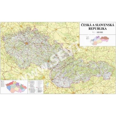 Česká a Slovenská republika - 1:500 000 - nástěnná mapa /ZES/ – Hledejceny.cz