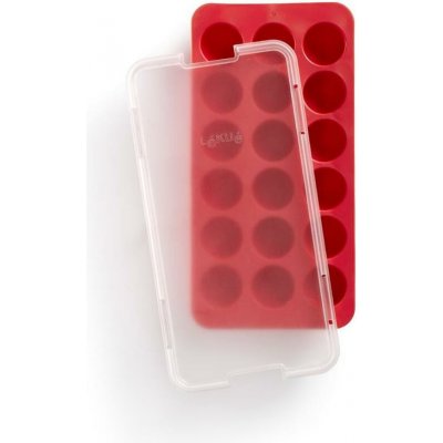 Lékué Silikonová forma na led Round Ice Cube Tray 18 kostek červená – Sleviste.cz
