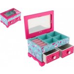 Teddies Skříňka šperkovnice Princess 2 zásuvky odklápěcí vrch dřevo 18x12,5x12cm v krabici – Zbozi.Blesk.cz