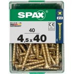 Spax Uni vrut zápust.hlava PZ/Z2 4CUT a plným závitem Yellox 45 x 40 mm 40 ks – Hledejceny.cz